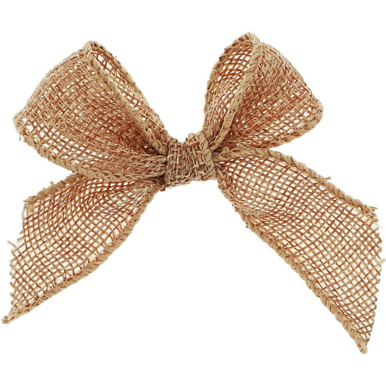 Handmade Mini Burlap Bows for DIY Crafts, Wreaths, Wedding Decor (12 Pack)  