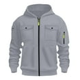 thumbnail image 4 of LUOGENLI Chandails à Capuche pour Hommes Ensemble Classique Mode Chandail à Capuche avec Poche avant Style Cardigan Léger pour Tenue Décontractée Chandails à Capuche pour Hommes Graphique Anime Gris2 Taille TTTG, 4 of 4