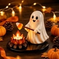 thumbnail image 4 of 👻 Ghost Campfire Tealight Holder, Cute Ghost Candle Holder Halloween Resin Table Decoration for Shelf Mantel Coffee Station Fall Home Decor, 4 of 4