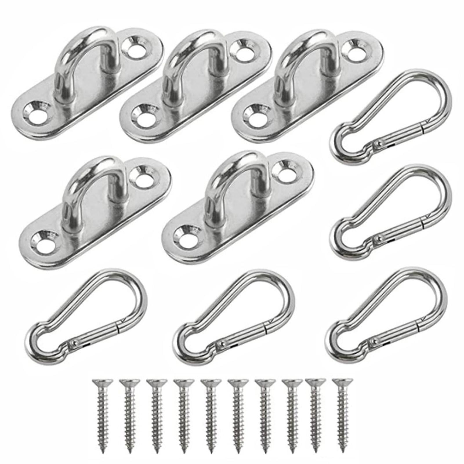 YAIRMIS 5 inch 4-Pack 304 Stainless Steel Heavy-Duty Screw Eye Hook Eye Bolts, Suitable for Rowing Racks, Hammock, Awning, Hanging Chair, Swing Chair