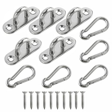 

Pad Eye Plate Portable Hanging Hardware Fitting Set Metal Staple Hooks For Shade Sail Outdoor Activities Rock Climbing Camping Yoga Training Quantity 5