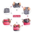 thumbnail image 4 of Gustave Foldable Travel Duffel Bag Water-Resistant Lightweight Personal Item Bag Carry on Luggage Weekender Overnight Tote Bags for Men Women "Rose Red", 4 of 8