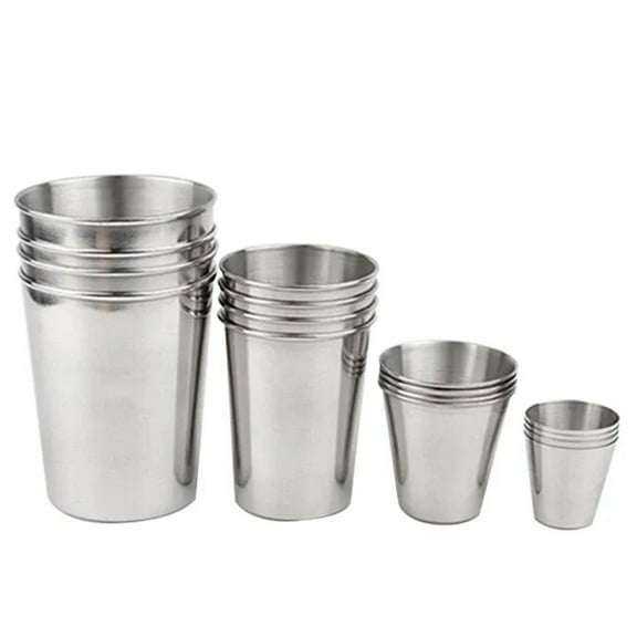 Stainless Steel Metal Cup Beer Cups White Wine Glass Coffee Tumbler Travel Camping Mugs Drinking Tea Mug Set Outdoor