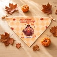 thumbnail image 5 of Thanksgiving Pet Bandana with Turkey and Maple Leaf Print, 1 Pack, Light Orange Plaid, for Dogs and Cats, Pet Accessories, 5 of 7