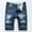 73#Blue, variant on Men's Denim Shorts Slim Fit Stretch Ripped Short Jeans Fit Biker Jeans Trunks
