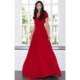 thumbnail image 2 of KOH KOH Long V-Neck Flowy Cap Short Sleeve V-Neck Bridesmaid Wedding Guest Party Formal Summer Sundress Tall Gown Maxi Dress Dresses For Women Red X-Small US 2-4 NT074, 2 of 7
