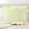 thumbnail image 3 of Yellow White Stripe Outdoor Waterproof Pillow Covers, Modern Minimalist Geometric Striped Decorative Square Throw Pillowcase Sofa Cushion Sham for Patio/Couch/Chair, 26"x26" 2 Pack, 3 of 8