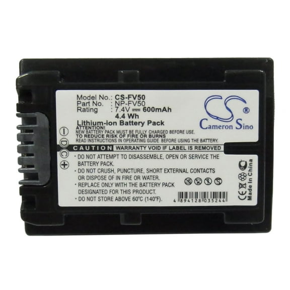 Battery for Sony HDR-HC9 HDR-PJ20 HDR-PJ50 HDR-UX20 HDR-XR550 NP-FV50 600mAh