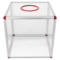 FRCOLOR Raffle Ball Game Box Aluminum Acrylic Donation Ballot Box Clear Ticket Raffles Drawing Voting Comment Box For Company Party
