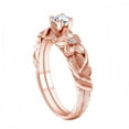 thumbnail image 2 of AFFY 0.23 Carat Round Shape Natural Diamond Leaf & Branch Vintage Style Engagement Ring 14K Solid Rose Gold Ring Size-8.5, 2 of 2