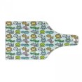 thumbnail image 1 of Cartoon Cutting Board, Style Animals Lion Zebra Frog Dinosaur Crocodile Bat Fun Illustration, Decorative Tempered Glass Cutting and Serving Board, Wine Bottle Shape, Multicolor, by Ambesonne, 1 of 1