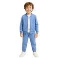 thumbnail image 3 of LittleSpring Toddler Boys Sweatsuits Cotton Zipper Jacket and Jogger Set Sky Blue 2T, 3 of 6