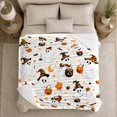 thumbnail image 5 of Playful Cartoon Ghosts Pumpkins decorative motif autumn celebration Whimsical Pattern, Warm Flannel Blanket for Living Room and Reading Nook, Festive autumn celebration Scene, Festive Home Decor, 5 of 9