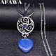 thumbnail image 2 of Collar de acero inoxidable con piedra natural Triskelion y luna de brujería para mujer, collar con nudo irlandés, joyería Collane N4268s02,50 cm JZP SR lan, 2 of 5