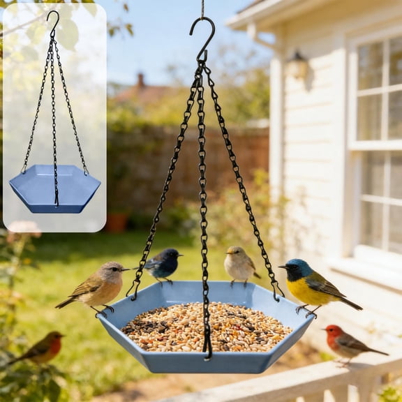 OCCOA Humming bird Feeders for Outdoors, Leak-Proof Saucer Humming Bird Feeder with Integrated Ant Moat, Easy Clean & Refill, Hanging Garden Yard Décor,Blue