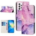 thumbnail image 1 of TECH CIRCLE Wallet Case for Samsung Galaxy A53 5G 6.5 inch,Marble Pattern PU Leather Magnetic Flip Stand Shockproof TPU Inner Impact Resistant Cards Holder Case Cover with Wrist Strap,Purple, 1 of 10