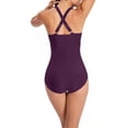 thumbnail image 2 of Gibobby Traje de baño completo mujer Bikini con estampado sólido para mujer Traje de baño Push Up Traje de baño Traje de baño(Morado,CH), 2 of 4