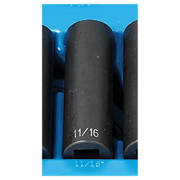 Grey Pneumatic 1/2" Drive x 11/16" Deep - 12 Point Socket