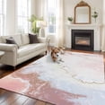 thumbnail image 2 of 5'x8' Area Rugs, Pink Brown Ombre Indoor Outdoor Area Rug for Living Room Bedroom, Modern Marble Abstract Art Geometric Washable Bathroom Rugs Kitchen Floor Carpet Mats Home Decor Aesthetic, 2 of 8