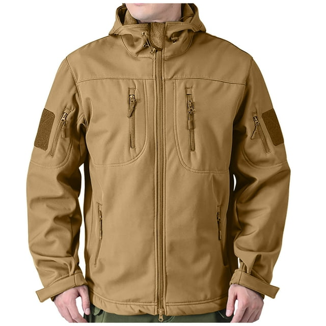 Fmbrln Veste de Sport à Capuche pour Hommes Randonnée Extérieure Automne Hiver Manches Longues Fermeture Éclair Polaire Chaude avec Poche