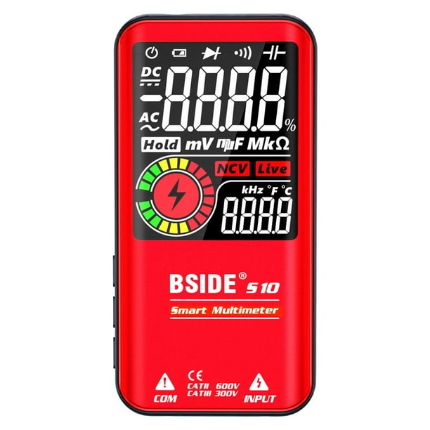 Multímetro Digital, Pantalla Grande Inteligente, Desprendimiento de Alta Precisión, Apagado Automático, Detección de Voltaje, Ideal Profesionales y Aficionados, Tamaño Compacto 143 X 71 Mm.