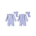 thumbnail image 2 of BemeyourBBs Toddler Baby Girl One Piece Swimsuit Kids Newborn Infant Bathing Suit Long Sleeve Striped Rash Guard Half Zipper Swimwear Sunhat Set UPF 50+, 2 of 9