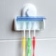 thumbnail image 4 of Soporte creativo para cepillo de dientes con ventosa de cinco dígitos, soporte de plástico para cepillo de dientes, ventosa para baño Rojo Verde, 4 of 5
