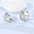 thumbnail image 2 of MULA 925 Sterling Silver Feather Hoop Earrings for Women, Colorful 5A Zircon Dangle Drop Hypoallergenic Jewelry Gifts, 2 of 7
