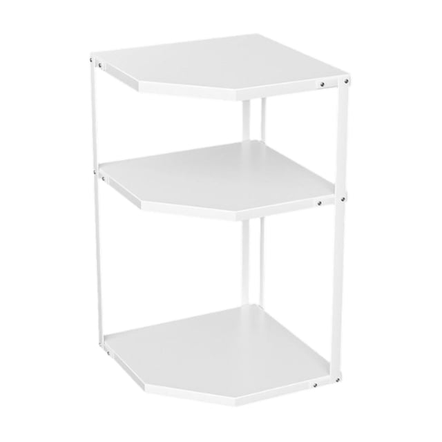 Estante de esquina para almacenamiento, de acero al carbono, para cocina, organizador de despensa, organizador de mostrador y gabinete para mesa y 3 capas