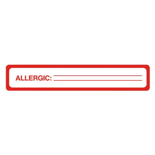 Tabbies Allergy Label - 5.50" Width X 1" Length - 175 / Roll - Black, Black (TAB40561)