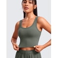 thumbnail image 4 of Top Corto CRZ YOGA Deportivo con Ribs y Almohadillas Gris Salvia XS, 4 of 5