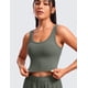 thumbnail image 4 of Top Corto CRZ YOGA Deportivo con Ribs y Almohadillas Gris Salvia XS, 4 of 5