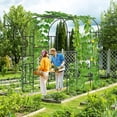 thumbnail image 5 of FICISOG Outdoor Garden Arch Trellis, 118" x 79" x 87" Extra Large Garden Trellis for Climbing Plants Outdoor, Plant Support for Cucumber Grape Vine Vegetable Fruit and Garden Gazebo, 5 of 7