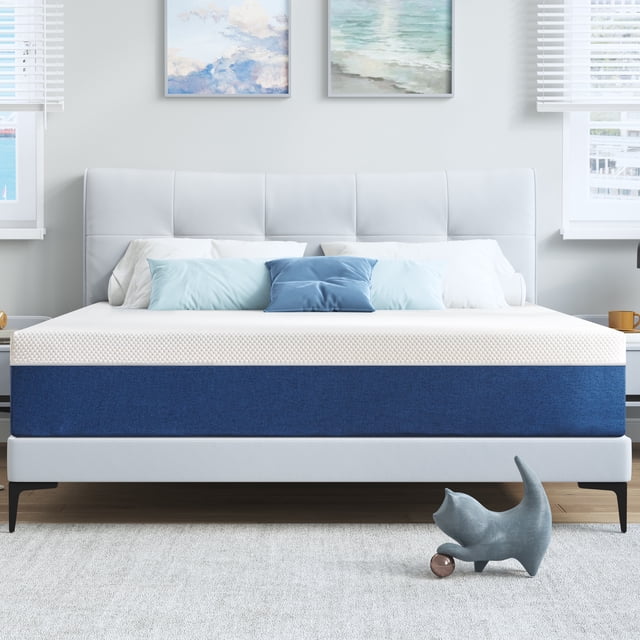 GELBIY Queen Mattress, 10 inch Gel Memory Foam Mattress with CertiPUR-US Certified Mattress in a Box, Pressure Relief & Medium Firm Mattress for Kid Adults