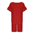 thumbnail image 5 of HaiMao Girls Summer Outfits 2 Piece Cute Ruffle Sleeve T-Shirt and Shorts Clothing Sets Red 14-15Years, 5 of 8
