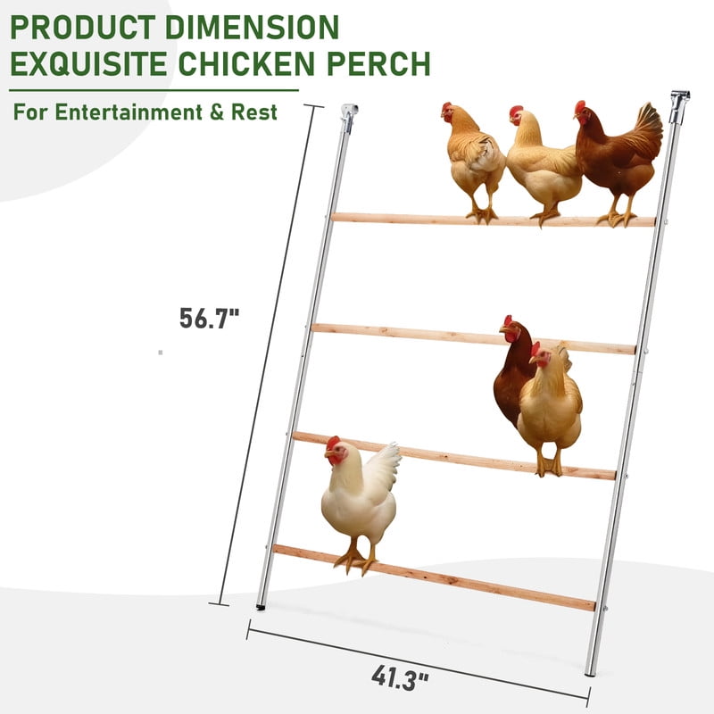 Large Chicken Roosting Perch, Perfect for Backyard Poultry, Chicken Roosting Bar for Coop, Easy to Assemble&Clean, Farm Chicken Toys, Poultry coop Accessories(56" L x 41" W)