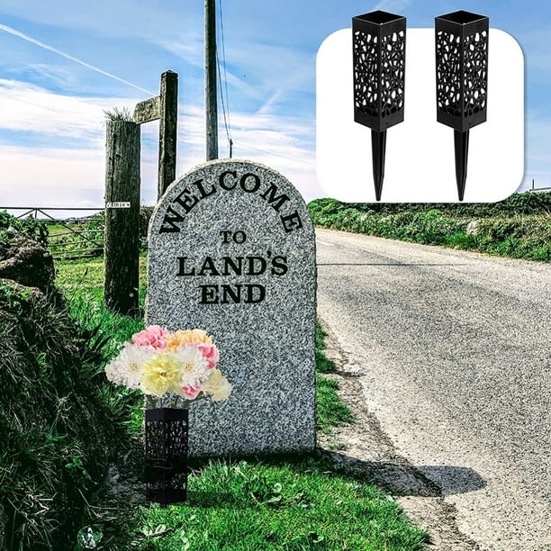 Plastic Cemetery Cone Vases Headstone Gravestone Flower Holder Memorial Tombstone Decorations