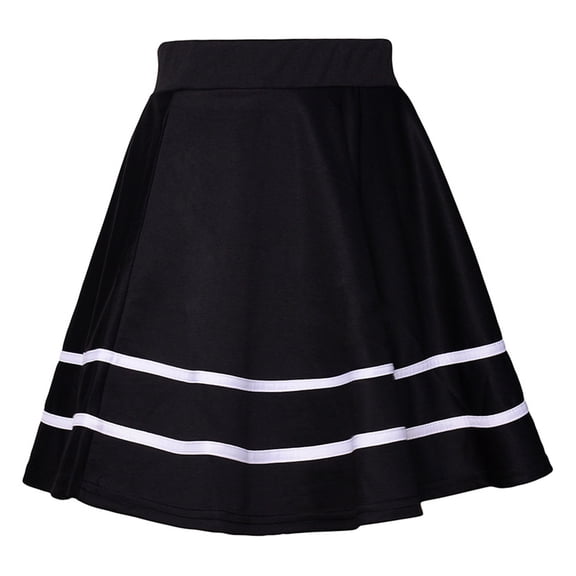 Comfortable Polyester A Line Skirt Trendy Black And White Stripes Fashion Beach Skirts Dress For Various Occasion