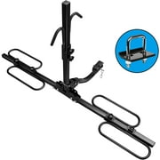 Hitch Mount Bike Rack, Tray Style Carrier Rack Foldable 2 Bicycle Rack fit for SUV and Minivans with 1.25" and 2" Hitch Receiver-Hitch Stabilizer
