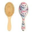thumbnail image 2 of YAZAOO Soft Hair Brush Hair Comb Detangler Cat with Floral Crown Painting Smoothing Hair Care Beauty Gift, 2 of 7