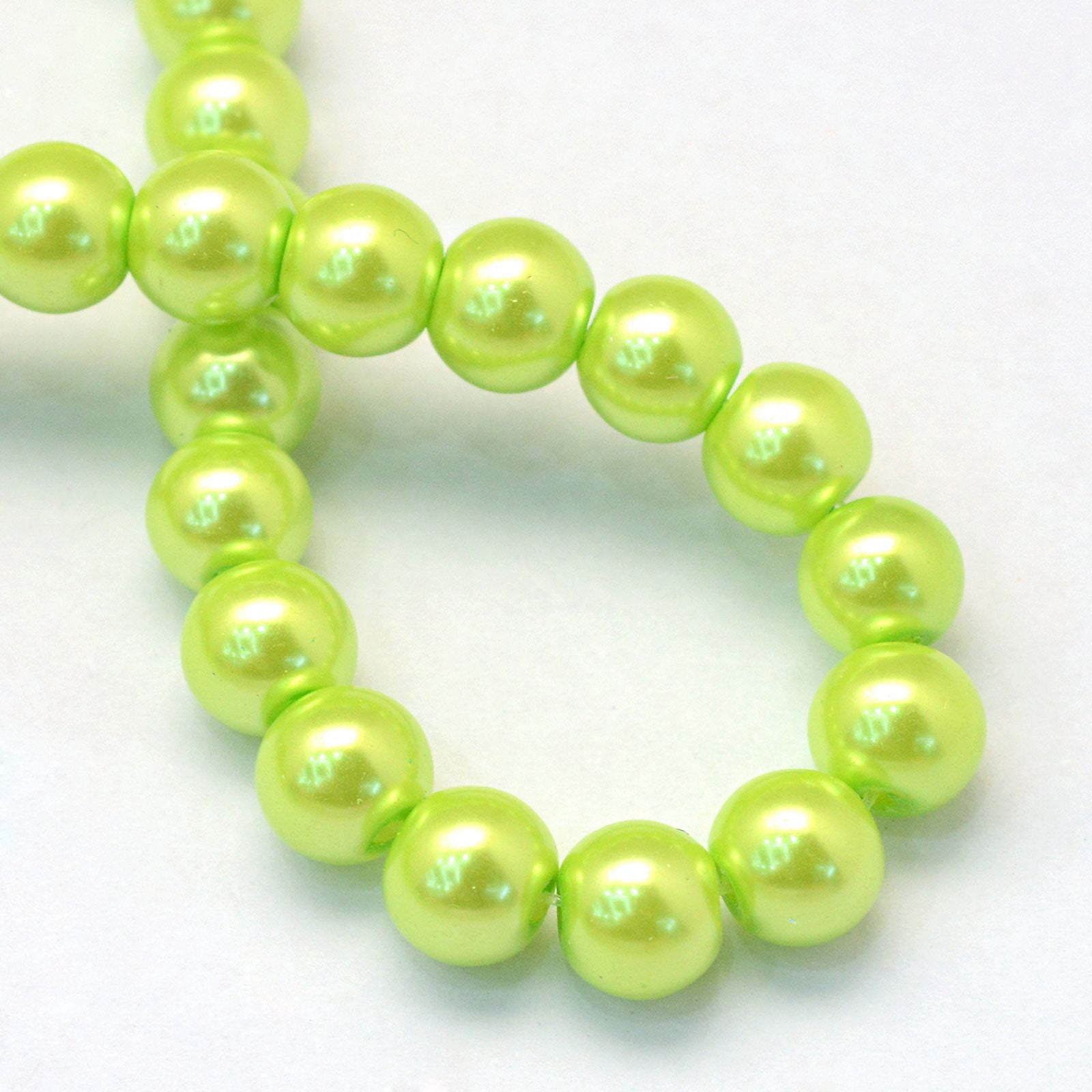 Baking Painted Pearlized Glass Pearl Round Bead Strands Green Yellow 4~5mm Hole: 1mm 200~210pcs/strand 31.4 inch diy