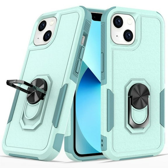 TUFF Shockproof Hybrid Armor Case with Ring Grip for iPhone 14 - Teal