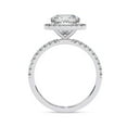 thumbnail image 4 of AFFY IGI Certified Lab Grown Diamond Halo Solitaire Engagement Ring, Center 7mm Cushion Cut Half Eternity Wedding Rings For Women In 14K Solid White Gold F-G, VS-SI Quality (2.10 Cttw)-4.5, 4 of 6
