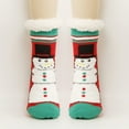 thumbnail image 2 of Slipper Socks With Grips Womem Men Christmas Cartoon Print Lined Socks With Grippers Non Thermal Cozy Stockings Winter Thicked Home Sleep Gift,Black, 2 of 4