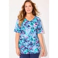 thumbnail image 2 of Catherines Women's Plus Size Petite Suprema Short Sleeve V-Neck Tee, 2 of 6