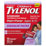 Angle View: Children's Tylenol Pain Reliever and Fever Reducer Powder Pack