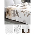 thumbnail image 6 of Brown Grey Floral Spring Queen Size Flat Sheet, Wrinkleproof & Fadeproof Cooling Flat Bed Sheet Only, Watercolor Botanical Butterfly Breathable Soft Bedding Top Sheets 90 x 102 Inches, 6 of 8