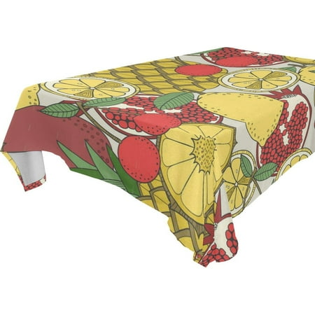 

POPCreation Fruit Tablecloths Pineapple Table Cloth Top Decoration 52x70 inches