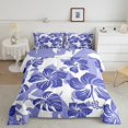 thumbnail image 2 of Feelyou Summer Palm Leaf Bedding Comforter Set for Teens, Slate Blue Flower Floral Print Twin Comforter Sets, Plant Brotanical Reversible Bedding Set, Microfiber Bedroom Decor, 2-Piece, 2 of 8