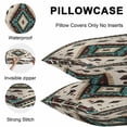 thumbnail image 5 of Throw Pillow Covers 18x18 Inch Set of 2, Red Teal Brown Southwestern Waterproof Outdoor Pillow Covers, Ethnic Geometric Boho Retro Decorative Cushion Pillowcases for Couch, Sofa, Bed, Garden, Patio, 5 of 9
